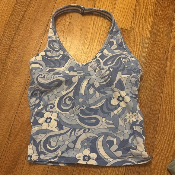 halter, built in bra, tank top. Blue and white, never worn, Hollister size S - Picture 1 of 1